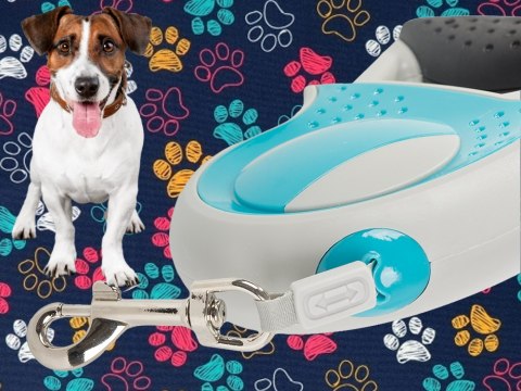 Smycz automatyczna 5m mocna dla psa do 20kg z blokadą wytrzymała długa