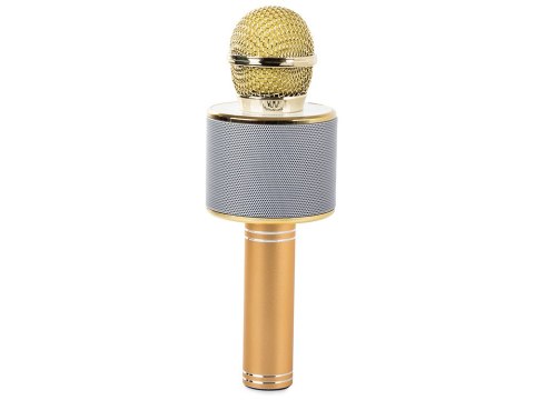 Mikrofon bezprzewodowy bluetooth głośnik karaoke okrągły z etui różne tryby