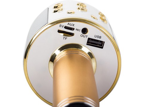 Mikrofon bezprzewodowy bluetooth głośnik karaoke okrągły z etui różne tryby