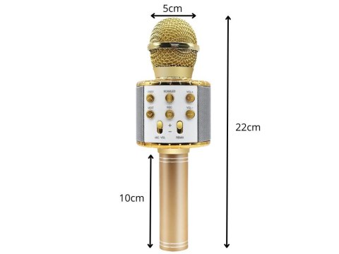 Mikrofon bezprzewodowy bluetooth głośnik karaoke okrągły z etui różne tryby