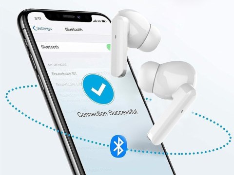 Słuchawki douszne bluetooth bezprzewodowe z etui ładującym led i mikrofonem