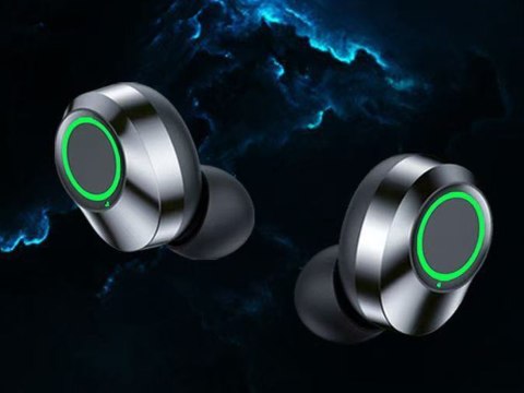 Słuchawki douszne bluetooth bezprzewodowe z etui ładującym led i mikrofonem