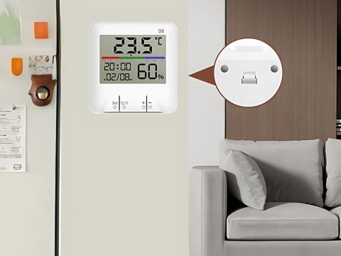 Termometr stacja pogody pogodowa wewnętrzny higrometr zegar bateria lcd
