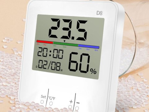Termometr stacja pogody pogodowa wewnętrzny higrometr zegar bateria lcd