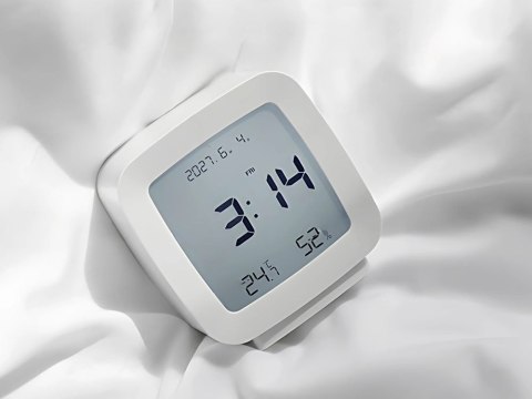 Zegar budzik z datą i temperaturą z funkcją drzemki lcd wilgoć w powietrzu