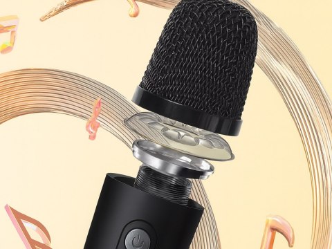 Głośnik bluetooth karaoke z mikrofonem led kolorowe kwadraty muzyka rgb