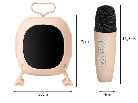 Głośnik bluetooth karaoke z mikrofonem led kolorowe kwadraty muzyka rgb