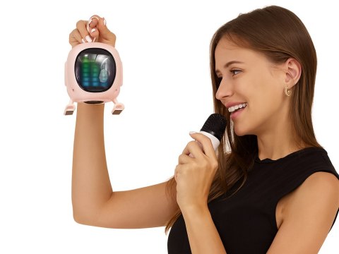 Głośnik bluetooth karaoke z mikrofonem led kolorowe kwadraty muzyka rgb