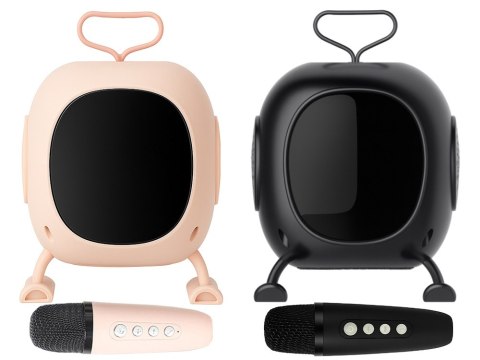 Głośnik bluetooth karaoke z mikrofonem led kolorowe kwadraty muzyka rgb