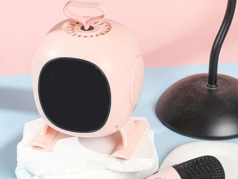 Głośnik bluetooth karaoke z mikrofonem led kolorowe kwadraty muzyka rgb