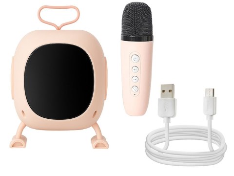 Głośnik bluetooth karaoke z mikrofonem led kolorowe kwadraty muzyka rgb
