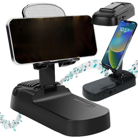 Głośnik stojak pod telefon uchwyt teleskopowy bluetooth powerbank podstawka
