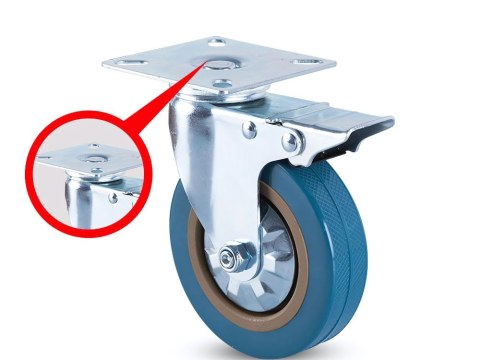 Kółko meblowe obrotowe jezdne 4 cale hamulec metalowe do wózka 100mm