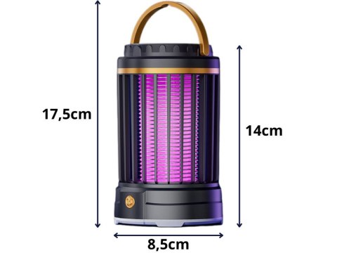 Lampa na komary owadobójcza uv led wisząca akumulatorowa 2 tryby z lampką
