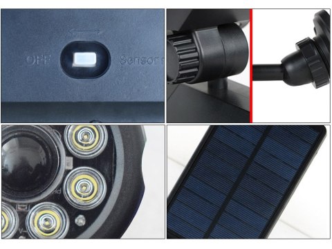 Lampa solarna 8 led wbijana ogrodowa czujnik zmierzchu ruchu do ogrodu