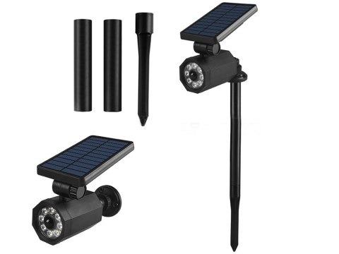 Lampa solarna 8 led wbijana ogrodowa czujnik zmierzchu ruchu do ogrodu