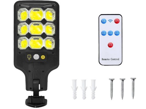 Lampa solarna zewnętrzna cob uliczna z czujnikiem ruchu i zmierzchu + pilot