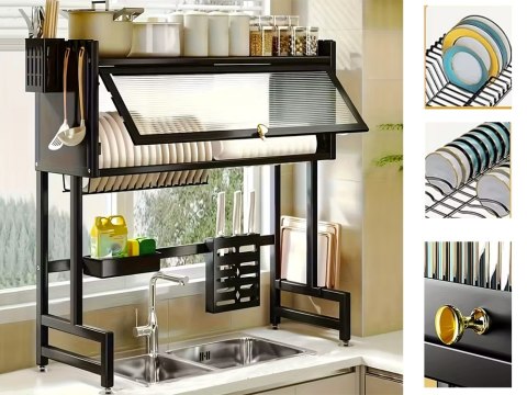 Suszarka do naczyń talerzy sztućców duży ociekacz szafka organizer 85 cm