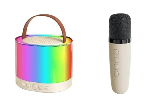 Zestaw do karaoke 2x mikrofon bezprzewodowy przenośny bluetooth głośnik rgb