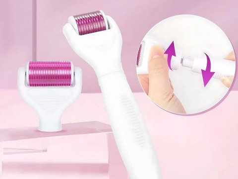 Derma roller do mezoterapii mikroigłowej wałek twarz szyja ciało zestaw 6w1