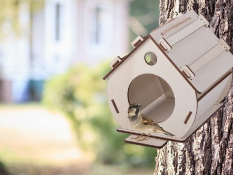 Karmnik dla ptaków z drewna budka domek lęgowa do złożenia malowania DIY