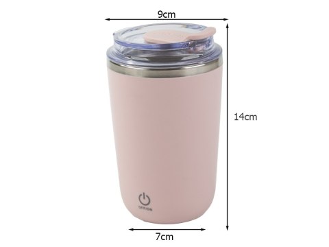 Kubek samomieszający 350ml stalowy termos na zimne i gorące smycz usb