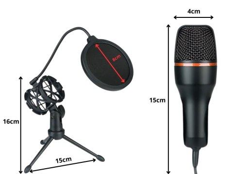 Mikrofon studyjny usb rgb statyw do komputera stream gaming kardioidalny