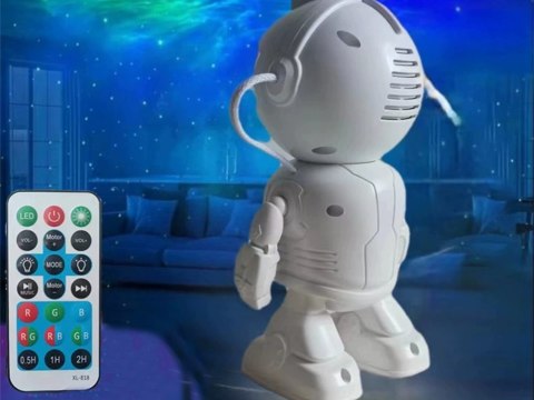 Projektor gwiazd astronauta lampka nocna rzutnik dla dziecka kosmos muzyka