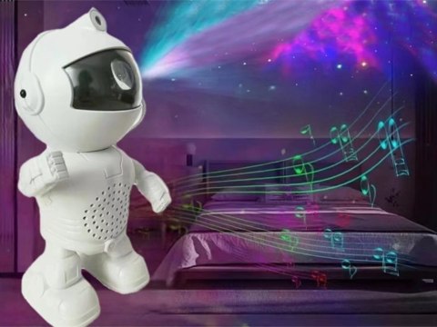 Projektor gwiazd astronauta lampka nocna rzutnik dla dziecka kosmos muzyka