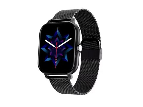 Smartwatch zegarek damski męski gumowy pasek sport bluetooth rozmowy czarny