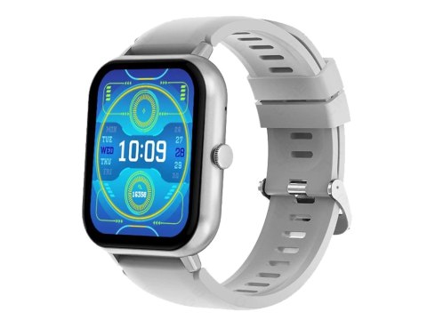 Smartwatch zegarek damski męski gumowy pasek sport bluetooth rozmowy szary