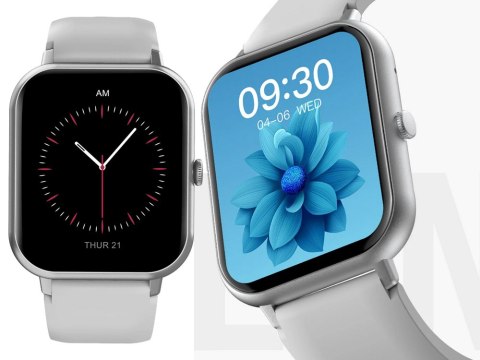 Smartwatch zegarek damski męski gumowy pasek sport bluetooth rozmowy szary
