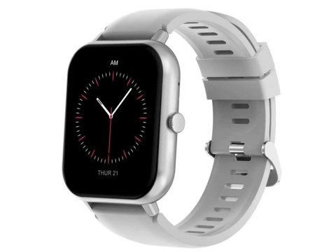 Smartwatch zegarek damski męski gumowy pasek sport bluetooth rozmowy szary