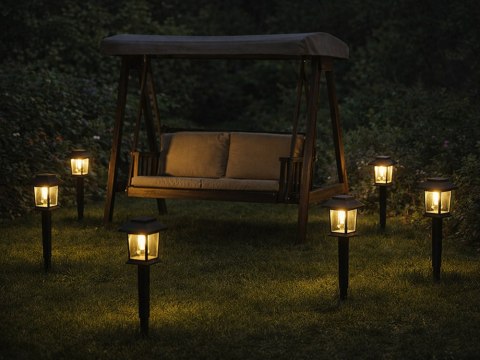 2 x LAMPA SOLARNA Z CZUJNIKIEM ZMIERZCHU RUCHU WBIJANA WODOODPORNA OZDOBNA