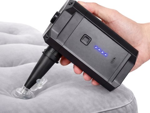ELEKTRYCZNA POMPKA AKUMULATOROWA DO MATERACA BASENU 3 KOŃCÓWKI BIWAK LED