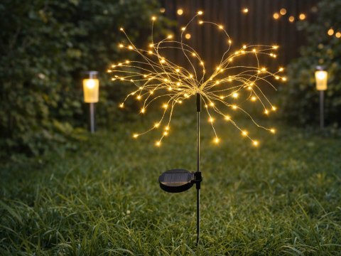 LAMPA SOLARNA OGRODOWA LED DMUCHAWIEC FAJERWERK NA SZPIKULCU DO OGRODU