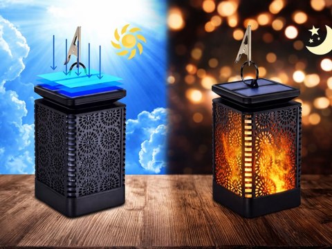 Lampion solarny ozdobny led latarnia słoneczna wisząca ogrodowa czujnik