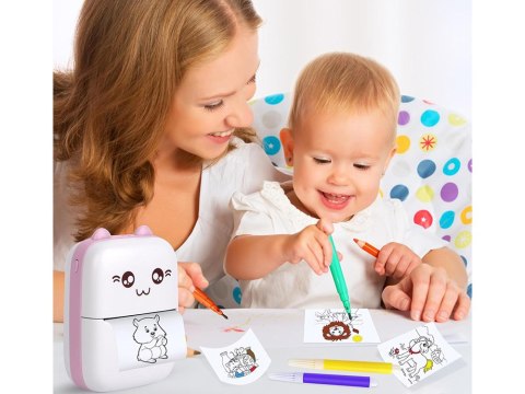 Mini drukarka termiczna bezprzewodowa przenośna drukuś do zdjęć notatek