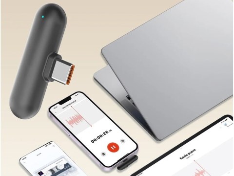 2x mikrofon bezprzewodowy krawatowy do iphone telefonu komputera usb-c