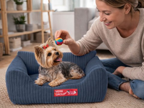 Legowisko dla psa kota miękkie sztruksowe antypoślizgowe małe wygodne s