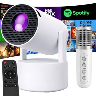 Projektor rzutnik android smart tv led wifi głośnik + mikrofon bluetooth
