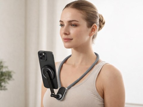 Uchwyt magnetyczny na szyje do telefonu do nagrywania vlog live opaska
