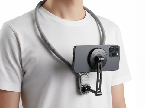 Uchwyt magnetyczny na szyje do telefonu do nagrywania vlog live opaska