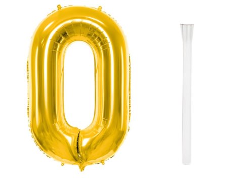 Balon foliowy cyfra liczba 0 złota 66cm urodziny przyjęcie dekoraca złoty