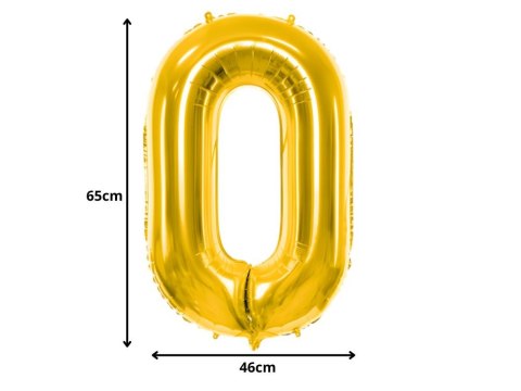 Balon foliowy cyfra liczba 0 złota 66cm urodziny przyjęcie dekoraca złoty