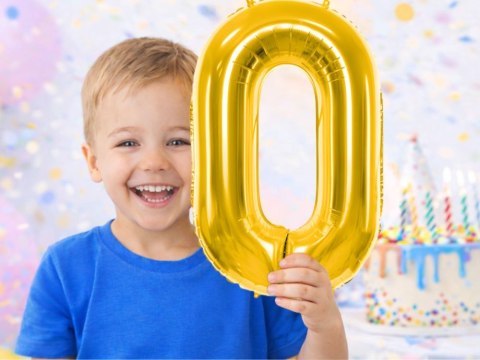 Balon foliowy cyfra liczba 0 złota 66cm urodziny przyjęcie dekoraca złoty