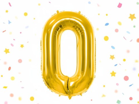 Balon foliowy cyfra liczba 0 złota 66cm urodziny przyjęcie dekoraca złoty