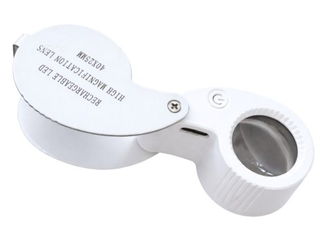 Lupa jubilerska powiększenie 40x kieszonkowa składana 25mm dioda 9 led