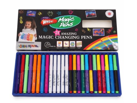 Magiczne mazaki zmieniające kolor 25 szt zestaw pisaki kreatywne dla dzieci
