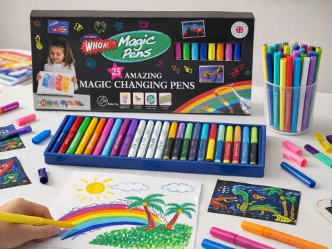 Magiczne mazaki zmieniające kolor 25 szt zestaw pisaki kreatywne dla dzieci